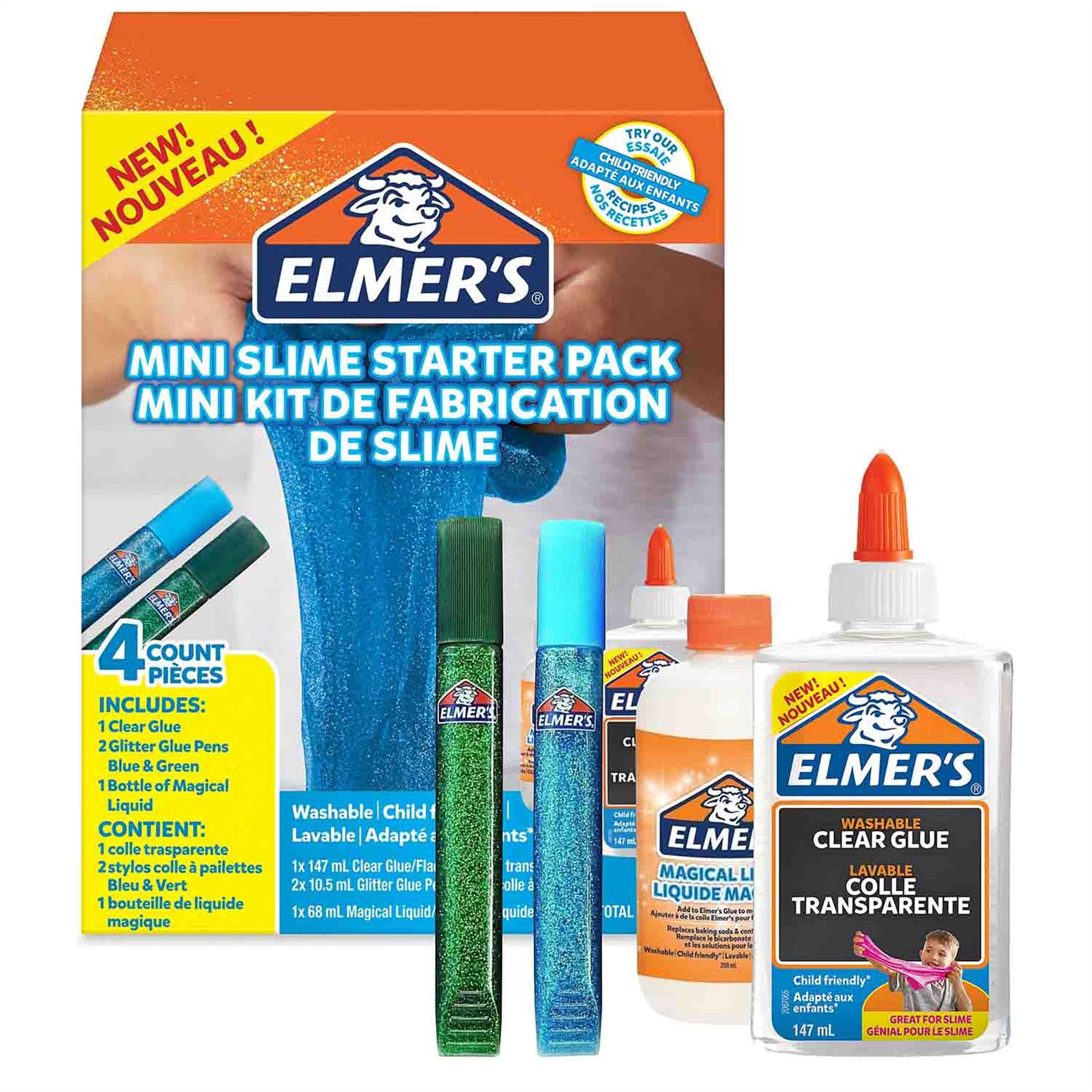 ELMER'S Mini Kit fabrication Slime, 1 flacon colle transparente, 2
